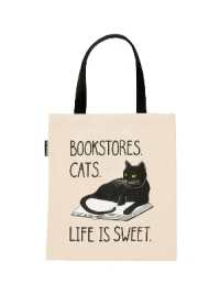 Bookstores. Cats. Life is Sweet. Tote Bag