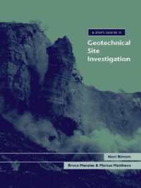 A Short Course in Geotechnical Site Investigation (Short Course Series)