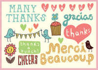 Kate Sutton Many Thanks, Thanks, Gracias, Merci Beaucoup, Thanks a Bunch, Cheers, Thank You Notes （GCR）
