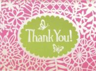 Flower Lace Glitz Thank You Notes （BOX NCR NO）