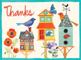 Avian Friends Birdhouse Thank You Glitter Notecards （BOX GCR）