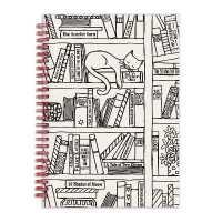 Cat on Bookshelf 6 x 8' Wire-O Journal