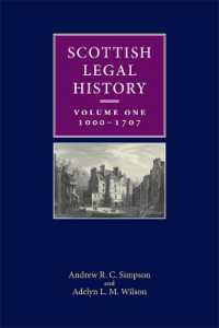 Scottish Legal History : 1000-1707 〈1〉