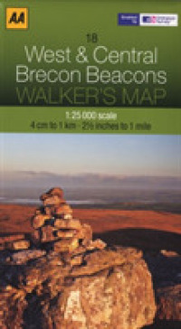 Aa West & Central Brecon Beacons Walker's Map (Aa Walkers Map) （FOL MAP）