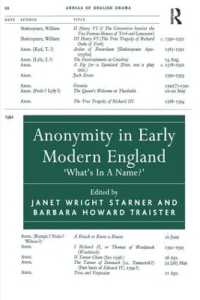 近代初期イングランドにおける匿名性<br>Anonymity in Early Modern England : 'What's in a Name?'