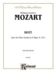 Duet after the Piano Sonata in a Major, K. 331 : Kalmus Edition
