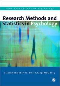 Research Methods and Statistics in Psychology (Sage Foundations of Psychology Series) （2ND）