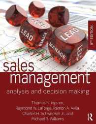 販売管理：分析と意思決定（第９版）<br>Sales Management : Analysis and Decision Making （9TH）