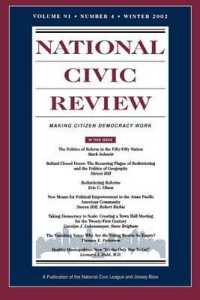 National Civic Review Winter 2002 : Making Citizen Democracy Work (J-b Ncr Single Issue National Civic Review) 〈91〉