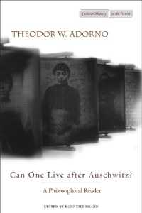 アドルノ哲学読本（英訳）<br>Can One Live after Auschwitz? : A Philosophical Reader (Cultural Memory in the Present)