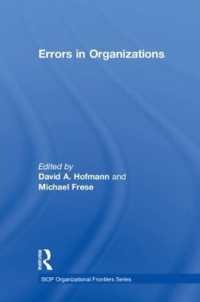 組織におけるエラー<br>Errors in Organizations (Siop Organizational Frontiers Series)