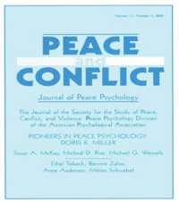 Pioneers in Peace Psychology : Doris K. Miller: a Special Issue of Peace and Conflict: Journal of Peace Psychology