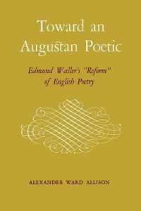 Toward an Augustan Poetic : Edmund Waller's 'Reform' of English Poetry