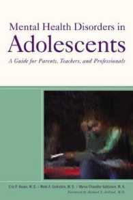 Mental Health Disorders in Adolescents : A Guide for Parents, Teachers, and Professionals （1ST）