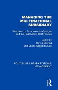 Managing the Multinational Subsidiary : Response to Environmental Changes and the Host Nation R&D Policies (Routledge Library Editions: Management)