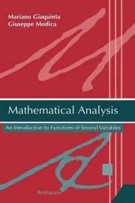 数理解析：多変数関数入門<br>Mathematical Analysis : An Introduction to Functions of Several Variables