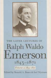エマーソン後期講義集　第2巻：1855-1871年（紙装版）<br>The Later Lectures of Ralph Waldo Emerson, 1843-1871