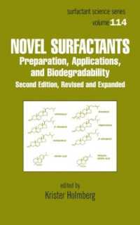 界面活性剤の調製、応用、生物分解性（第２版）<br>Novel Surfactants : Preparation Applications and Biodegradability, Second Edition, Revised and Expanded (Surfactant Science) （2ND）