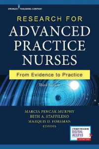 上級実践看護師のための調査法：エビデンスから実践へ（第３版）<br>Research for Advanced Practice Nurses : From Evidence to Practice （3RD）