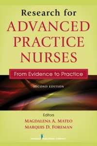 上級実践看護師のための調査法：エビデンスから実践へ（第２版）<br>Research for Advanced Practice Nurses : From Evidence to Practice （2ND）