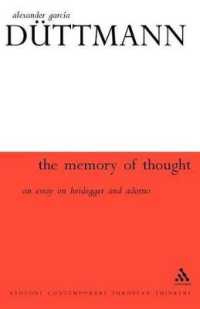 Memory of Thought (Athlone Contemporary European Thinkers)