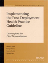 Implementing the Post-deployment Health Practice Guideline : Lessons from the Field Demonstration -- Paperback