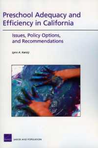 Preschool Adequacy and Efficiency in California : Issues, Policy Options, and Recommendations