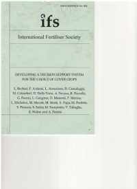 Developing a decision support system for the choice of cover crops (Proceedings of the International Fertiliser Society)