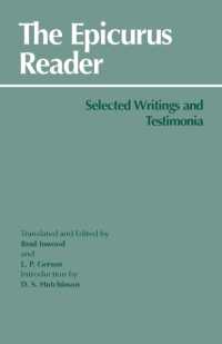 Epicurus Reader : Selected Writings and Testimonia (Hackett Classics) -- Paperback / softback