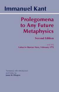 Prolegomena to Any Future Metaphysics : and the Letter to Marcus Herz, February 1772 -- Paperback / softback （2 ed）
