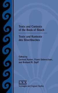 Texts and Contexts of the Book of Sirach / Texte und Kontexte des Sirachbuches