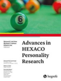 Advances in Hexaco Personality Research (Zeitschrift fur Psychologie) -- Paperback / softback
