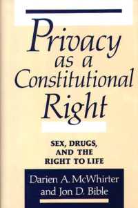 Privacy as a Constitutional Right : Sex, Drugs, and the Right to Life
