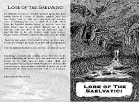 Lore of the Sælvatici (The Sælvatici)