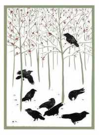 Ravens in Winter (Woodcut Christmas Cards)