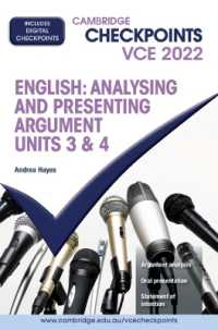 Cambridge Checkpoints VCE English: Analysing and Presenting Argument Units 3&4 2022 (Cambridge Checkpoints)