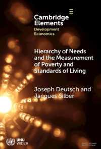 Hierarchy of Needs and the Measurement of Poverty and Standards of Living (Elements in Development Economics)