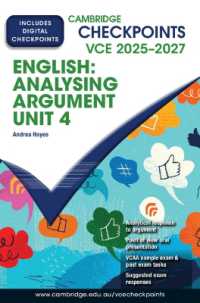 Cambridge Checkpoints VCE English: Analysing Argument Unit 4 2025-2027 (Cambridge Checkpoints)