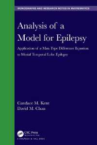 Analysis of a Model for Epilepsy : Application of a Max-Type Diﬀerence Equation to Mesial Temporal Lobe Epilepsy (Chapman & Hall/crc Monographs and Research Notes in Mathematics)