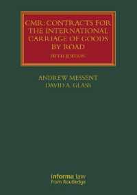 CMR: Contracts for the International Carriage of Goods by Road (Lloyd's Shipping Law Library) （5TH）
