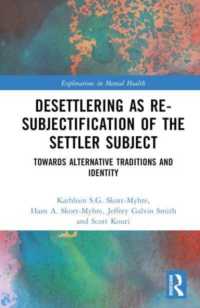 Desettlering as Re-subjectification of the Settler Subject : Towards Alternative Traditions and Identity (Explorations in Mental Health)