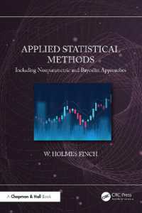 応用統計手法：ノンパラメトリック手法、ベイズ統計学を含むテキスト<br>Applied Statistical Methods : Including Nonparametric and Bayesian Approaches