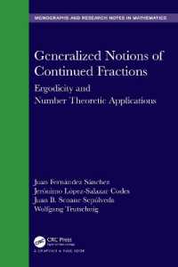 Generalized Notions of Continued Fractions : Ergodicity and Number Theoretic Applications (Chapman & Hall/crc Monographs and Research Notes in Mathematics)