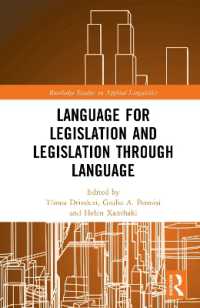 立法のための言語と言語による立法<br>Language for Legislation and Legislation through Language (Routledge Studies in Applied Linguistics)