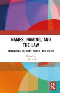 Names, Naming, and the Law : Onomastics, Identity, Power, and Policy