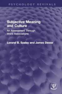 Subjective Meaning and Culture : An Assessment through Word Associations (Psychology Revivals)