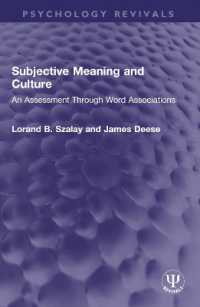 Subjective Meaning and Culture : An Assessment through Word Associations (Psychology Revivals)