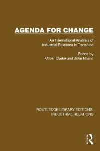 Agenda for Change : An International Analysis of Industrial Relations in Transition (Routledge Library Editions: Industrial Relations)