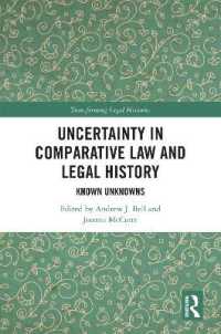 比較法と法制史における不確実性<br>Uncertainty in Comparative Law and Legal History : Known Unknowns (Transforming Legal Histories)