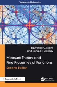 測度論と関数の精妙な特性（テキスト・第２版）<br>Measure Theory and Fine Properties of Functions (Textbooks in Mathematics) （2ND）